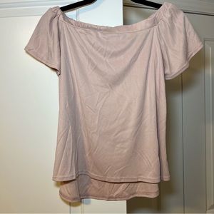 Light Pink/Dusty Rose Off the Shoulder Top